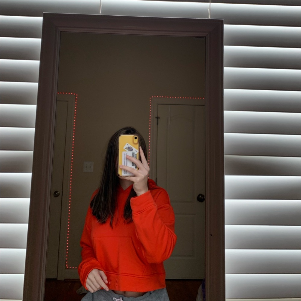 Orange Crop Top Hoodie